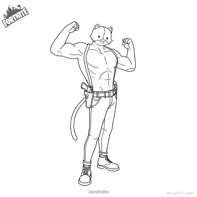 Free printable Meowscles 02 Coloring Page - Free PDF Printable Fortnite Coloring Sheets coloring page